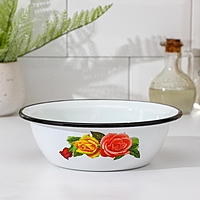 Миска 1 л, деколь МИКС, цвет белый