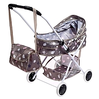 Коляска универсальная для кукол, с сумкой, с корзиной, металлический каркас