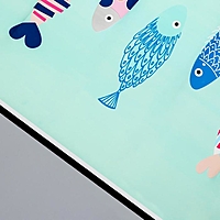 Наклейка на кафельную плитку "Рыбки на синем фоне " 60х90см