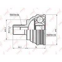 LYNXauto CO8003 ШРУС наружный | перед/зад прав/лев |