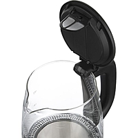 Чайник HOTTEK HT-960-005, 2200 Вт, 1.7 л, стекло, подсветка, чёрный/металл