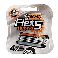 Сменные кассеты BIC 5 FLEX  HYBRID 5 лезвий, 4 шт.