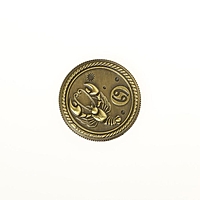 Монета знак зодиака "Рак", диам 2,5 см