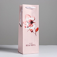 Пакет ламинированный под бутылку You are beautiful, 13 x 36 x 10 см
