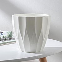 Кашпо "Флюте" со вставкой 3л, цвет белый