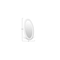 Зеркало «Люнетта», 750 × 1360 мм, гладкое, экокожа, цвет белый