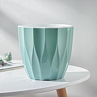 Кашпо "Флюте" со вставкой 3л, цвет нефрит