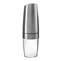 Мельница электрическая LuazON LET-004, гравитационная, металл, от батареек, серебристая