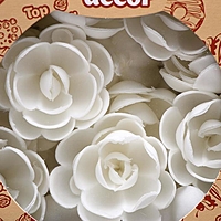 Вафельные розы большие сложные белые, 28шт