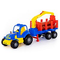 Игрушка Трактор Крепыш с полуприцепом-лесовозом