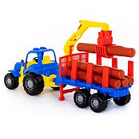 Игрушка Трактор Крепыш с полуприцепом-лесовозом