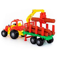 Игрушка Трактор Крепыш с полуприцепом-лесовозом
