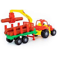 Игрушка Трактор Крепыш с полуприцепом-лесовозом