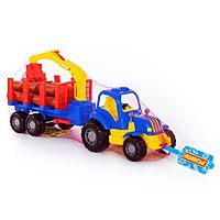 Игрушка Трактор Крепыш с полуприцепом-лесовозом