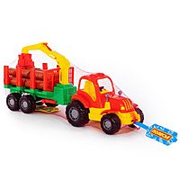 Игрушка Трактор Крепыш с полуприцепом-лесовозом