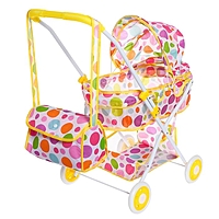 Коляска универсальная для кукол, с сумкой, с корзиной, металлический каркас