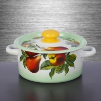 Кастрюля цилиндрическая 2 л с пластмассовой ручкой, тонирование, МИКС