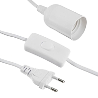 Патрон подвесной для фитоламп с выключателем, Е27, провод 2 м, белый