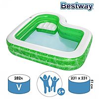 Бассейн надувной семейный 231x231x51см 54336 Bestway
