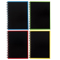 Тетрадь 120л кл на греб ErichKrause® Accent обл глян лам, тисн лен, бл офс, 4вид МИКС 53390