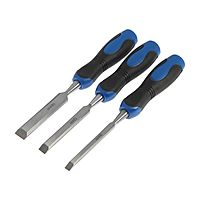 Набор стамесок-долот TUNDRA, металлический затыльник, 2К рукоятка, 8-12-18 мм