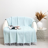 Плед Валенсия 140х200см, Антонио бел/мят 9005994 хл50%, п/э30%, пан20%