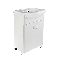 Комплект Тумба белая, лдсп, с раковиной Универсал/Арго-50