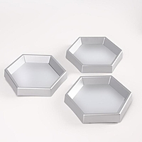 Набор настенных зеркал, с увеличением, зеркальная поверхность 13 × 11, цвет серебряный