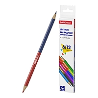 Карандаши двухсторонние 6шт 12цв ErichKrause Basic  трехгранные 50530