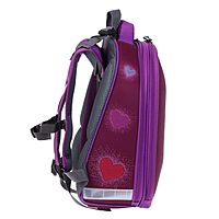 Рюкзак каркасный школьный 38 х 30 х 16 см, эргономичная спинка, Stavia "Котик 3D", сиреневый