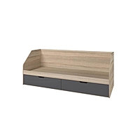 Кровать «Анталия», ЛДСП/МДФ, 203,2 х 80 х 83,6 см, 2 ящика, цвет сонома/графит софт