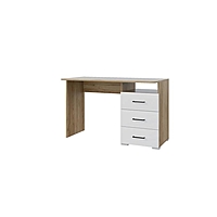 Стол «Ненси», ЛДСП/МДФ, 120 х 59,6 х 75 см, 3 ящика, цвет дуб золотой/белый глянец