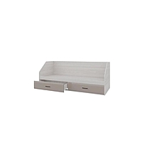 Кровать «Ненси», ЛДСП/МДФ, 203,2 х 80 х 83,6 см, 2 ящика, цвет ясень/капучино глянец