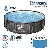 Бассейн Steel Pro 427х107см фильтр-насос лестница тент 5614Z