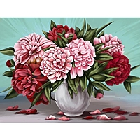 Алмазная вышивка на раме 30x40 с полным заполнением «Пионы»