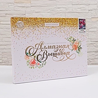 Алмазная вышивка на раме 30x40 с частичным заполнением "Пионы"