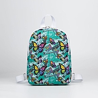 4985/П600 Рюкзак дет, 23*10*30, отд на молнии, бирюза бабочки