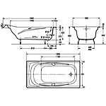 Ванна чугунная Jacob Delafon Super Repos E2902-00 180x90 белая c отв. под ручки