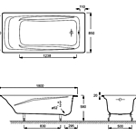 Ванна чугунная Jacob Delafon Repos E2904-S-00 180x85 белая без отв. под ручки, без антискользящего покрытия