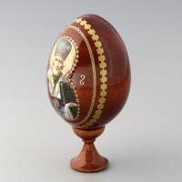 Сувенир Яйцо на подставке икона "Николай Чудотворец"