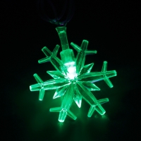 Гирлянда "Нить" 5 м с насадками "Снежинки большие", IP20, прозрачная нить, 20 LED, свечение мульти, мигание, 220 В