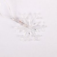 Гирлянда "Нить" 5 м с насадками "Снежинки большие", IP20, прозрачная нить, 20 LED, свечение мульти, мигание, 220 В