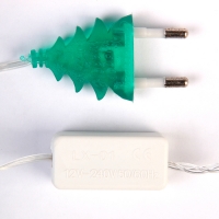 Гирлянда "Нить" 5 м с насадками "Снежинки большие", IP20, прозрачная нить, 20 LED, свечение мульти, мигание, 220 В