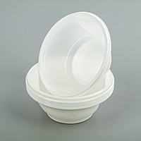 Тарелка для супа одноразовая 600 мл, d дна - 9 см, верх - 15 см, высота - 5,3 см, цвет белый, набор 12 шт