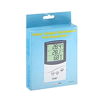 Термометр электронный, 2 датчика температуры, указатель влажности, на батарейках МИКС