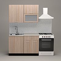 Кухонный гарнитур «Светлана лайт», 1200×1570 мм, цвет ясень шимо светлый/венге