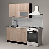 Кухонный гарнитур «Светлана лайт», 1200×1570 мм, цвет ясень шимо светлый/венге