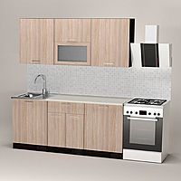 Кухонный гарнитур «Светлана макси», 1800×1570 мм, цвет ясень шимо светлый/венге