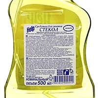 Средство для мытья стёкол и зеркал Help "Лимон" без распылителя, 0,5 л