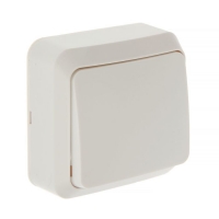 Выключатель "Юпитер", 10 А, 1 клавиша, наружный, белый, SBE-03w-10-SW1-0